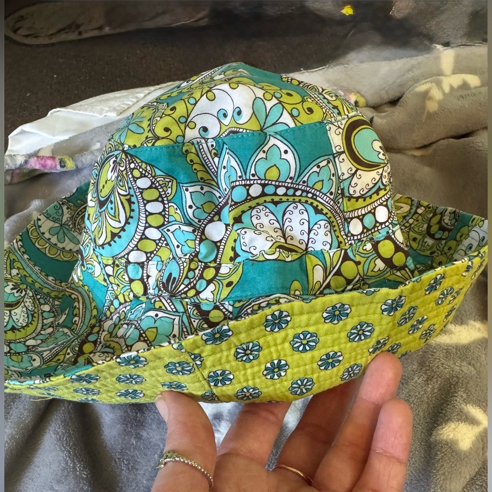 Vera Bradley Floral Bucket Hat in Yellow and Teal
